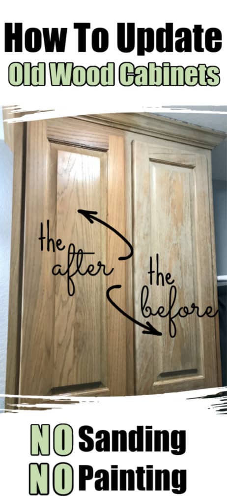 Dark wax over hideous honey oak cabinets 