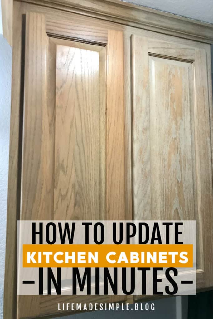How to update oak cabinets in minutes. 