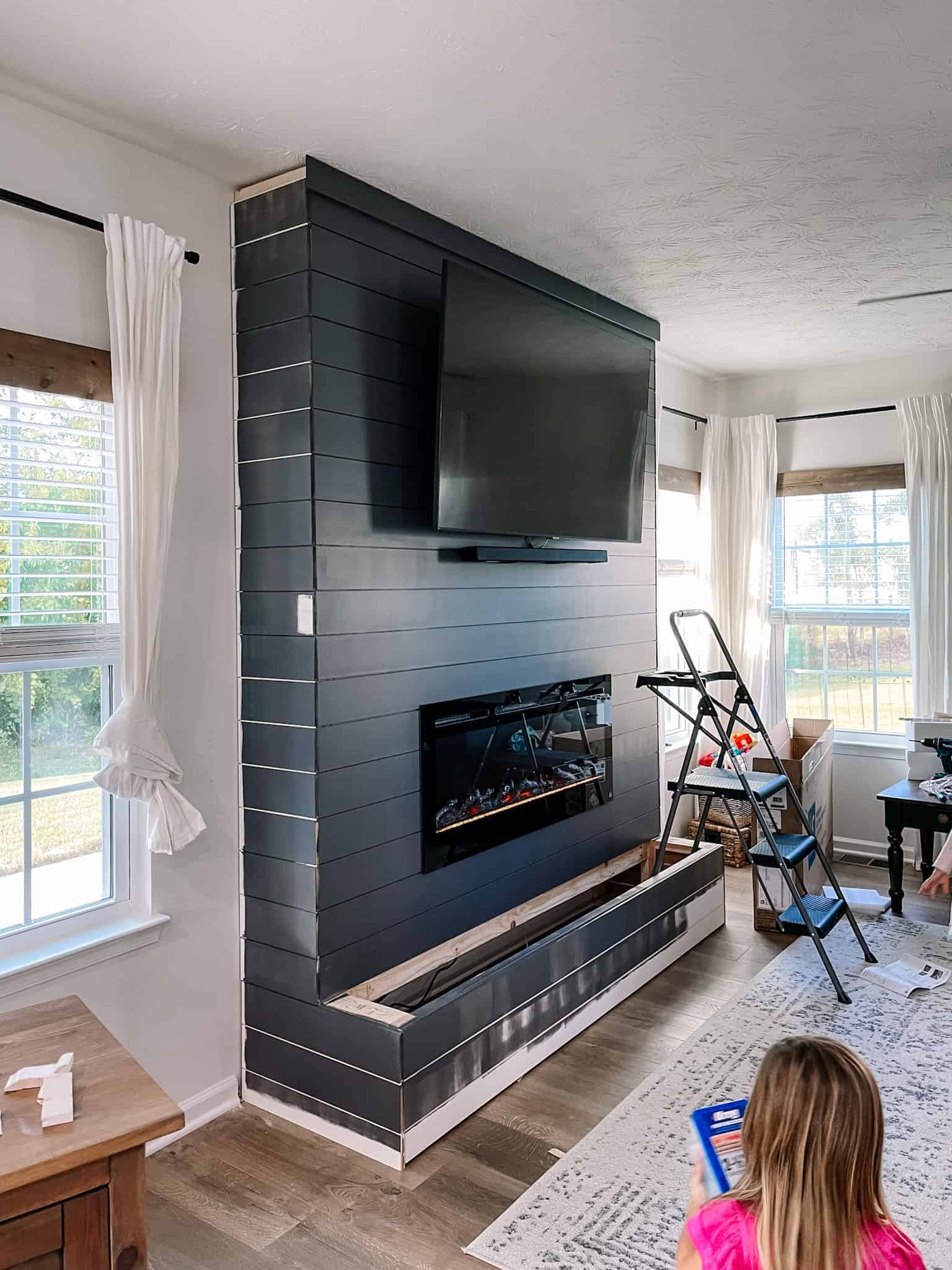 DIY Shiplap Electric Fireplace - Simply DIY Home
