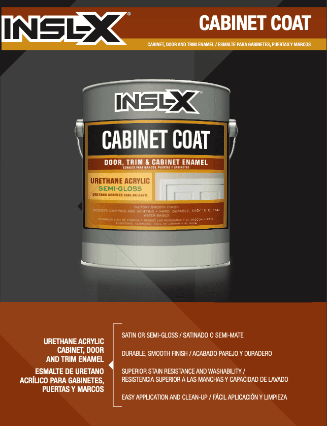 Insl-x cabinet coat perks. 
