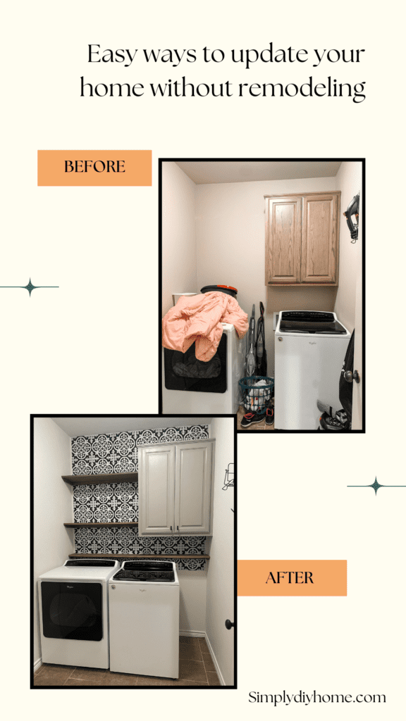 Before and after of remodeling without tearing walls down. Update your home. 