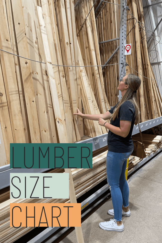 woodworking lumber size chart