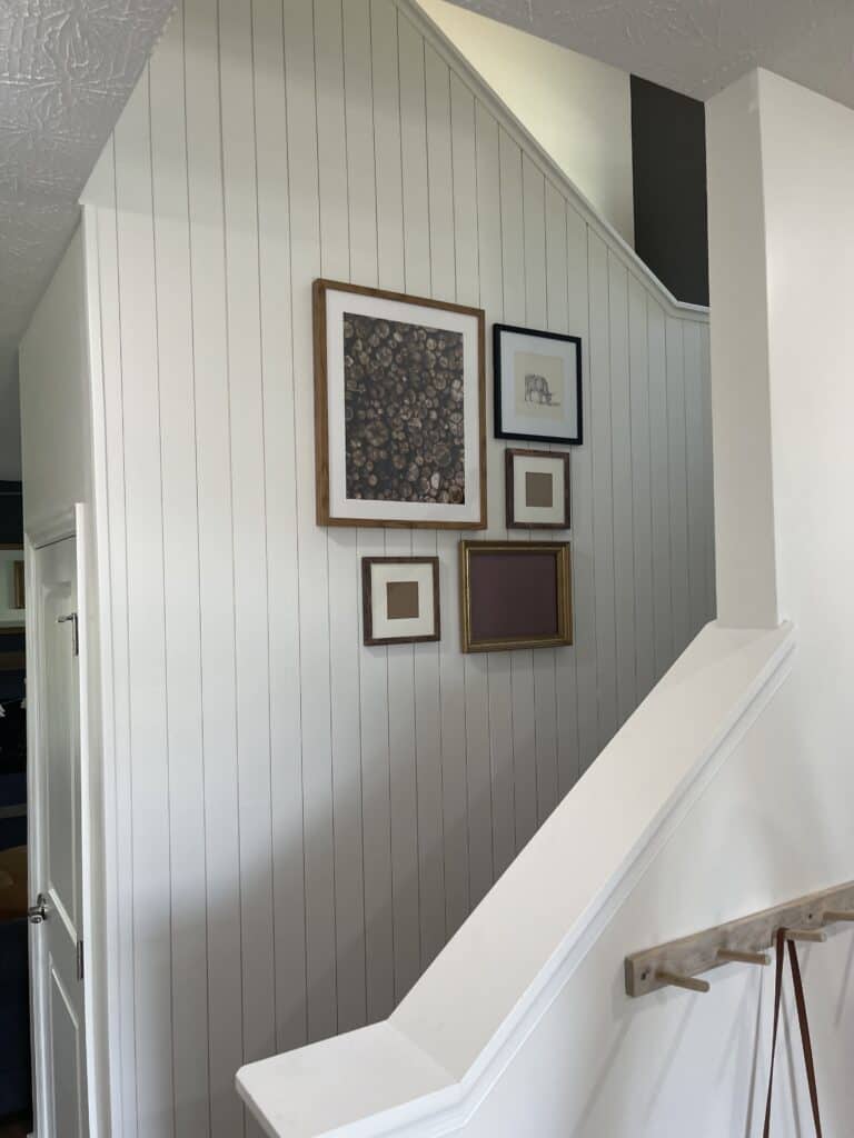 Vertical Shiplap in the stairwell