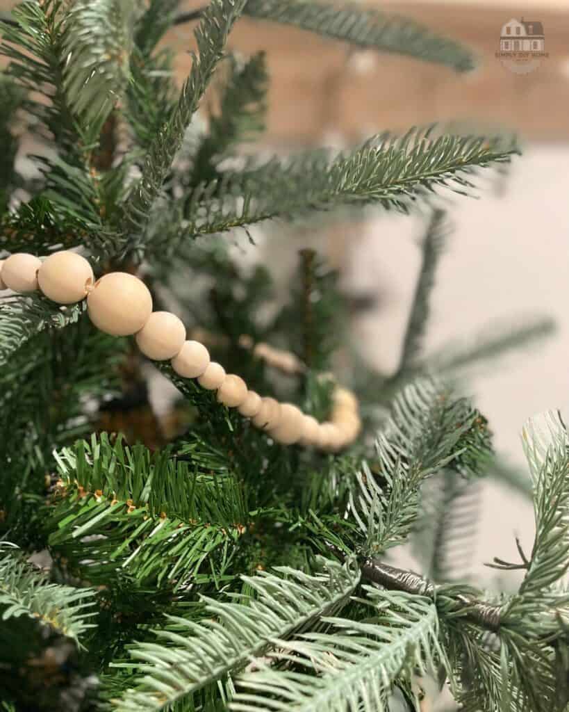 7 Feet Christmas Wood Bead Garland Wooden Bead Garland for Christmas Tree  Holiday Decoration