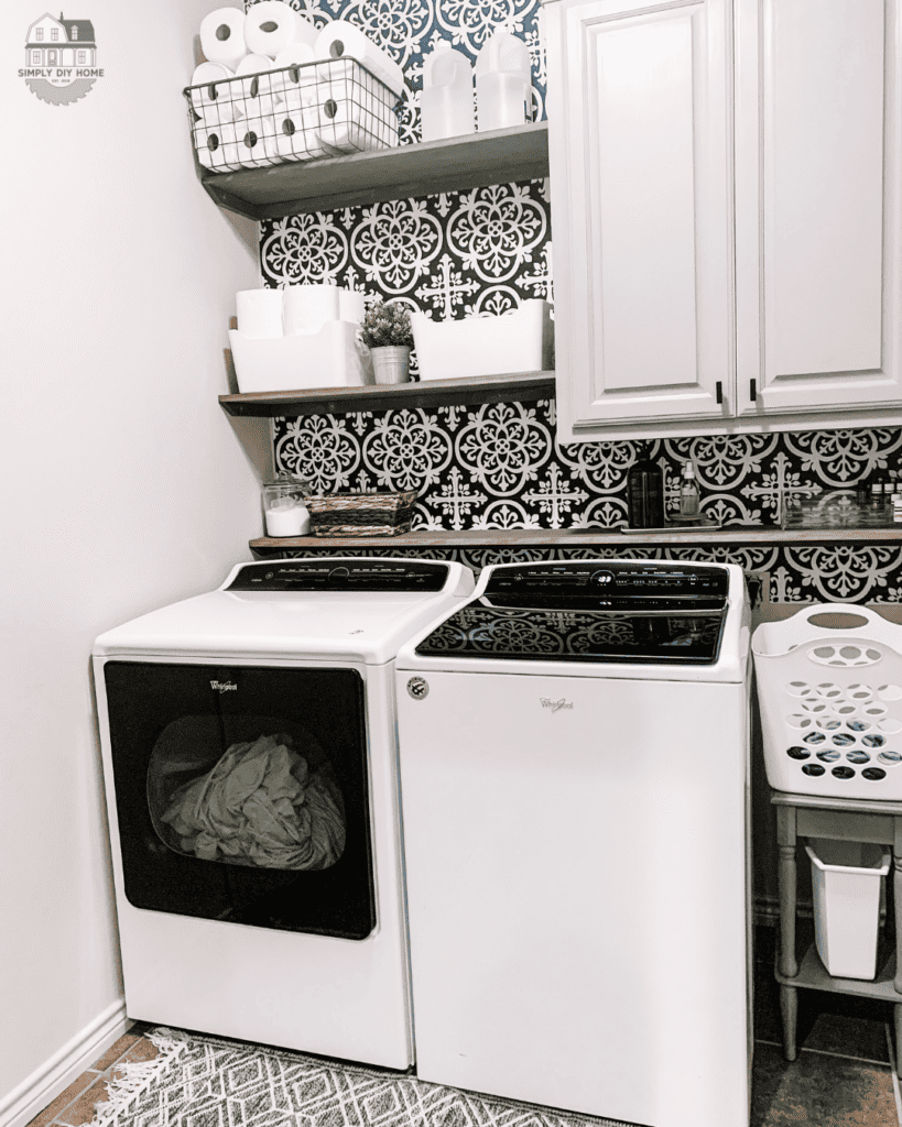 Styled laundry room.