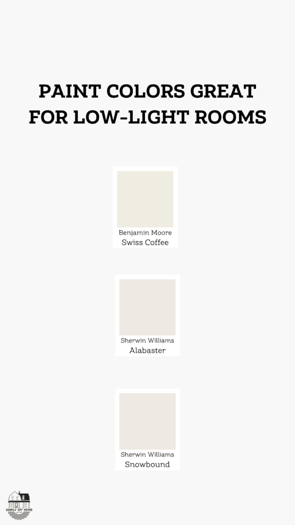Paint colors great for low light rooms. 