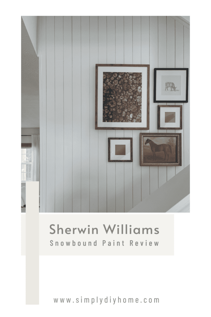 Pinterest pin for Snowbound paint review.