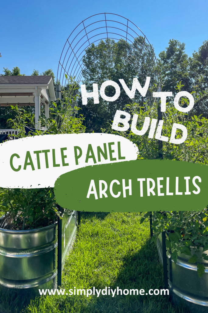 Pinterest pin for cattle panel arch trellis. 