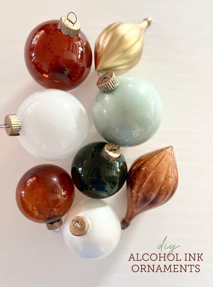 diy alcohol ink ornaments. 