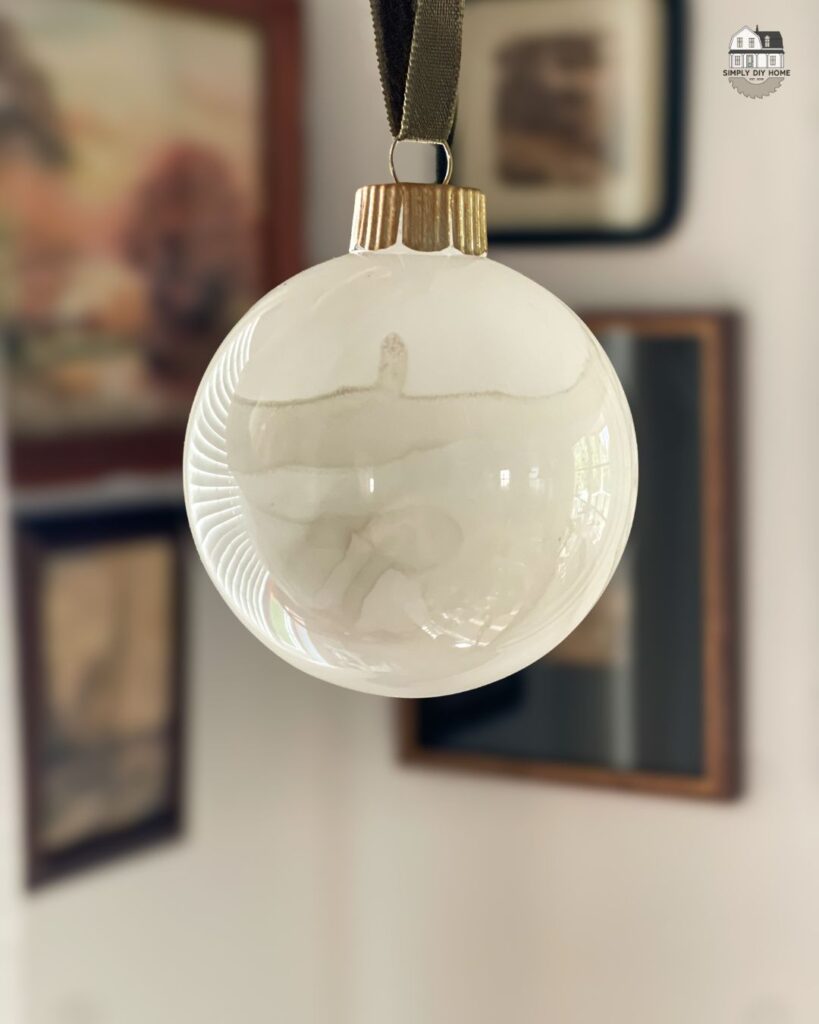 White marble diy alcohol ink ornament. 